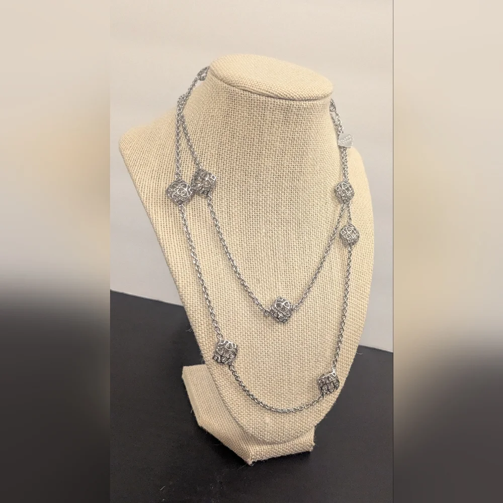 Kendra Scott Silver Necklace with Geometric Accents Nemera - Picture 7 of 8